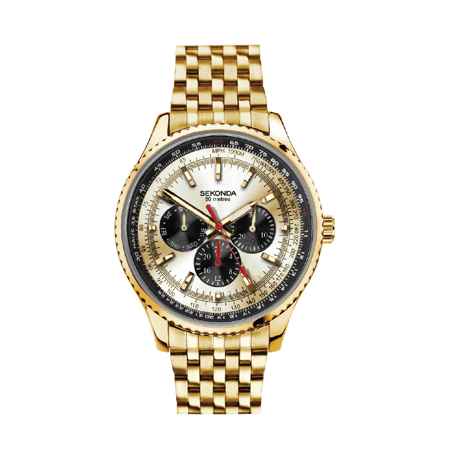 Product Detail | Sekonda Men s Gold Stainless Steel Bracelet Watch